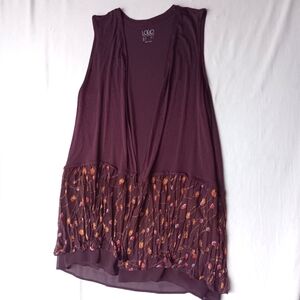 LOGO Flowy Sleeveless Cardigan Medium